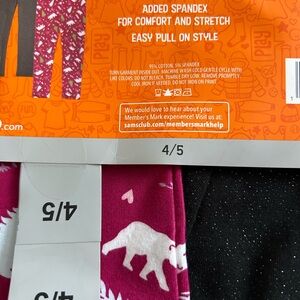 Members Mark  girls favorite leggings, 2Pack